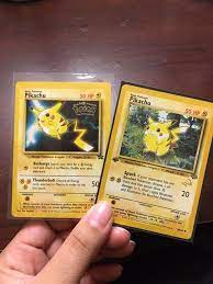 A Super Rare 1st Edition Pikachu Card From The Jungle Set That Has A Golden Wotc Stamp The Card Fr Rare Pokemon Cards Pokemon Cards Rare Pokemon Cards Pikachu