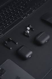 Apple Airpods Pro Black Edition Nightxbb Black Aesthetic Black Apple Black And White Aesthetic