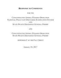 Concentrated Animal Feeding Operation Response to Comments