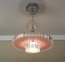 Vintage Lighting Art Deco Chandelier 1940 S Dusty Rose Etsy Art Deco Chandelier Glass Ceiling Lights Ceiling Lights