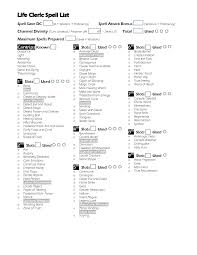 5e Cleric Spell Lists Dungeons Dragons 5e Cleric