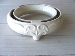 Vintage White Ceramic Pansy Posy Ring Vase Flower Frog Made In Austria Flower Frog Pansies Flower Vases