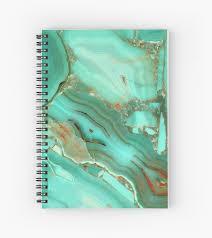 Turquoise Marble Gem Stone Pattern Spiral Notebook By Quaintrelle Book Cover Art Diy Cute Spiral Notebooks Stone Pattern