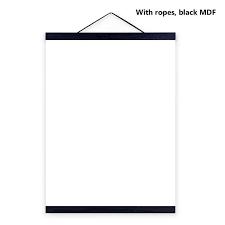 Stain and seal your frame. Wooden Poster Hanger Photo Frame White Black Diy Picture Canvas Print Smugowl