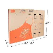 The Home Depot Heavy Duty Large Adjustable Tv And Picture Moving Box With Handles 1001018 The Home Depot Moving Supplies Moving Boxes The Home Depot