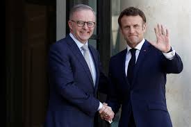 Anthony Albanese meets Emmanuel Macron and just like that Scott Morrison's  French faux pas fades away