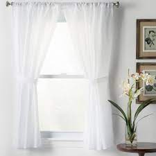 Wayfair Basics Solid Semi Sheer Rod Pocket Bathroom Curtain Panels In 2021 Bathroom Window Curtains Panel Curtains Curtains
