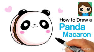 How To Draw A Panda Macaron Cute And Easy Panda Drawing Cute Girl Drawing Cute Easy Drawings