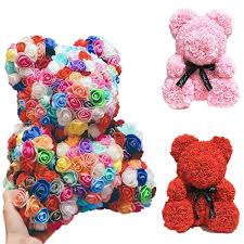 Two days spent hot gluing. Artificial Flowers Rose Bear 25cm Multicolor Plastic Foam Rose Flower Teddy Bear Valentines Day Gift Birthday Party Wish