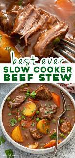 This Easy Slow Cooker Beef Stew Is Full Of Flavor From Simmering All Day In The In 2021 Slow Cooker Recipes Beef Stew Crockpot Recipes Beef Stew Crockpot Recipes Beef