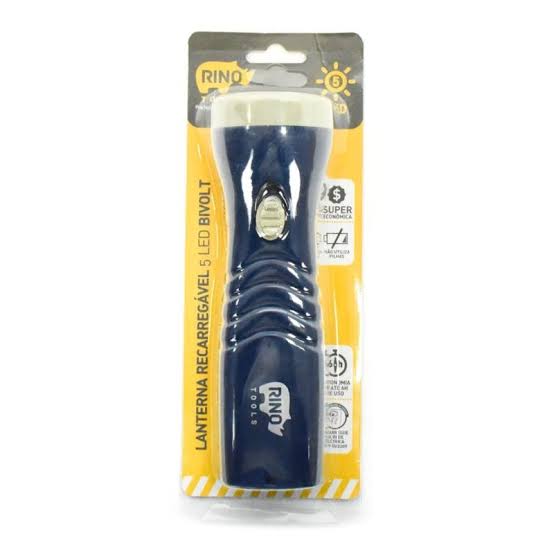 LANTERNA 5LED RECARREGAVEL - RINO