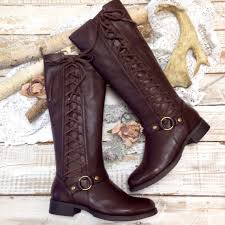Black And Brown Boots Womens Brown Leather Look Side Lace Up Boot Women Tall Boots Boots Lacing Winter Boots Cute Boots Ties Ladies Boots Tall Brown Leather Boots Brown Leather Boots
