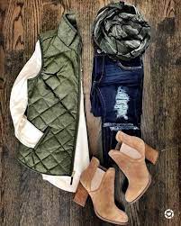 Flat Lays Come To Life No 4 Mrscasual Vest Outfits For Women Green Vest Outfit Fall Family Photo Outfits