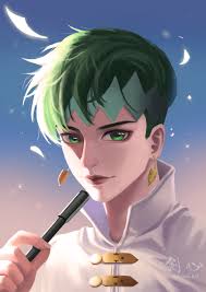 He has an undercut that is slicked sideways. Artstation Rohan Kishibe Kenshin