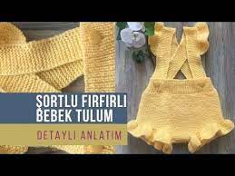 sortlu firfirli kiz bebek orgu tulum yapimi detayli anlatim youtube tulum bebek kizlar