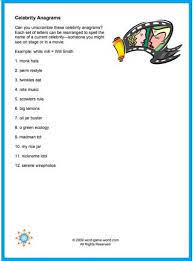 They're equally good for kids learning how to spell, for adults wanting to stimulate their mind, or for senior citizens looking to keep their minds sharp. Fun Celebrity Anagrams Anagram Words Difficult Word Search Celebrities