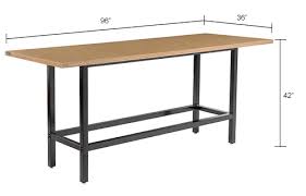 Bar Height Computer Workstation Table With Power Apron Charging Outlets 96 Quot X 36 Quot Wo Computer Furniture Furniture Computer Desk Standing Height Table