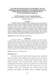 Banyak yang salah paham tentang arti kata persediaan. Analisis Sistem Pengendalian Internal Dalam Meningkatkanefektifitas Dan Efisiensi Kegiatan Operasional Persediaan Pergudangan Pt Matahari Mkm Surabaya