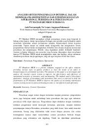 Tetapi pada kenyataannya perusahaan mengalami kelebihan maupun kekurangan . Analisis Sistem Pengendalian Internal Dalam Meningkatkanefektifitas Dan Efisiensi Kegiatan Operasional Persediaan Pergudangan Pt Matahari Mkm Surabaya