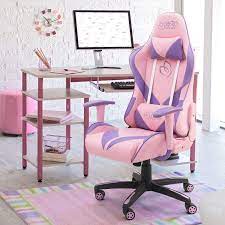 Besides the color combination the amount of purple can be another reason why a gamer will choose one chair over another. Amazon Com Homall Gaming Chair Girl Racing Office Chair High Back Computer Desk Chair Leather Executive Adjustable Swivel Chair With Headrest And Lumbar Support Pink Kitchen Dining