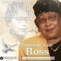 Mrs. Tommie Lue Ross Obituary