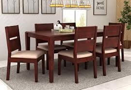 Kietel 6 Seater Dining Set Mahogany Finish 6 Seater Dining Table Wooden Dining Table Set Buy Dining Table