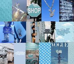 40 Blue Boujee Baddie Collage Aesthetic Trendy Vogue Etsy In 2021 Wall Collage Blue Wallpaper Iphone 4x6 Prints