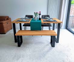 Shop for and buy dining table with bench online at macy's. Solid Oak Dining Table Chairs And Bench Set Poyta