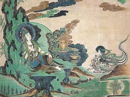 榆林窟第2窟 水月观音 西夏 敦煌壁画中有许多观音像 其中 水月观音 较有特色 在敦煌34铺水月观音像中 又数榆林窟第2窟的两铺更为杰出