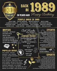 Birthday Present Ideas For Wife Australia 30th Birthday Sign Australia Version 1989 Birthday Gift Etsy 30th Birthday Sign Birthday Poster 30th Birthday