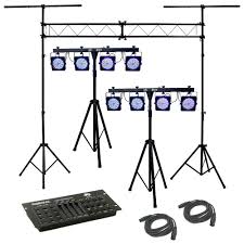 2 4bar Complete Stage Led Chauvet Light Package With 2 Dmx Cables American Dj Rgbw4c Board With Portable