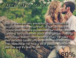 People with sun in scorpio and moon in cancer have double water element influence in their characters. Scorpio And Cancer Love Compatibility