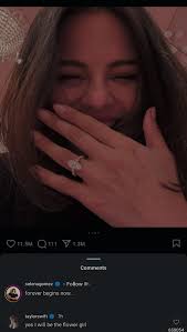 Selena is engaged and look at Taylor's comment!!!! 🥰😆💕💍💐