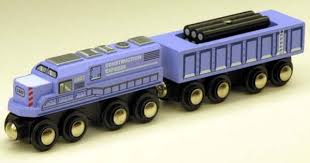 Circo Wooden Train Purple Diesel Engine Cargo Car Wooden Train Toy Train Train
