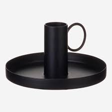 7.3 in dia x 8.5 in h (without handle) product weight: Elaine Black Metal Candle Handler With Handle Habitat