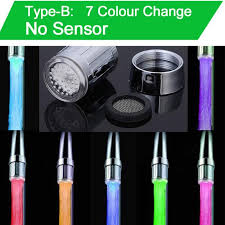 Led Faucet Light Temperature Sensor Rgb Glow Water Shower Head Stream Monyberry In 2020 Led Faucet Glow Water Sink Taps