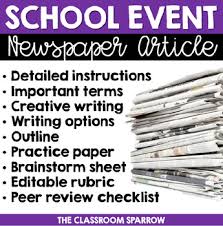 You could extend the activity with idea. School Event Newspaper Article Peer Review Template Editable Rubric