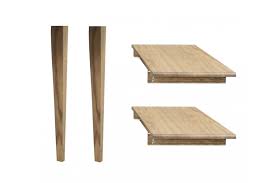 Modèle présenté, céramique fumée/laqué blanc mat/acier lustré gris titane. Pieds Et Rallonges Pour Table Extensible Ronde Victoria Hellin