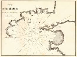 Samos Petit Bocas De Samos Greece Turkey Mycale Strait Gauttier 1854 Map