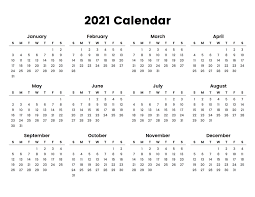 These calendars are great for family, clubs, and other organizations. Full Year Calendar 2021