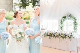 While most varieties are white, some come in lovely shades of blue, red, pink and purple. Blue White Hydrangea Wedding Bouquet And Flowers For A Rustic Barn Wedding Rock My Wedding