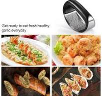Factory Customized Stainless Steel Garlic Mincer Crusher and Peeler Garlic Press Rocker with Ergonomic Handle