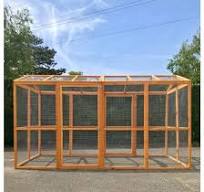 Enclos grillagé bois extérieur / catio 300x143x173,5cm