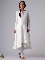 Buy White Murshidabad Handloom Cotton Kurta By Jaypore Online At Jaypore Com Kurta Designs Women Kurti Designs Party Wear Cotton Kurti Designs
