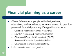 Personal financial advisors are hired by private individuals to assist them with the management and allocation of their finances. Introduction To Personal Financial Planning Ppt Video Online Download