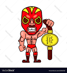 Cartoon mexican wrestler luchador pose Royalty Free Vector