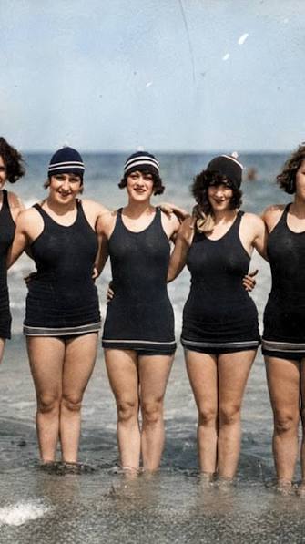 1920s Bathing Suit Violations: Measure That Suit | HD Colorized Photographs