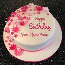 Create a beautiful happy birthday cake with our online name editor. Happy Birthday Flowers And Butterfly Cake With Your Name Print Name On Cake Write Text Fondant Cakes Birthday Birthday Cake Writing Happy Birthday Wishes Cake