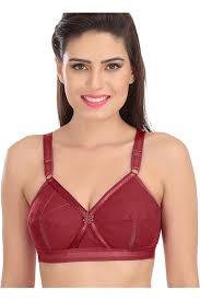 Buy SONA Women's Perfecto Full Coverage Non Wired Non Padded Cotton  Minimizer Bra (Red_30B) Pack of 1 at Amazon.in