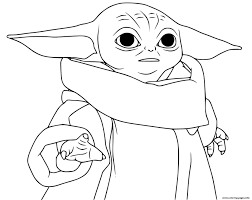 Luke and yoda from star wars jump coloring page. Grogu Baby Yoda The Child Coloring Pages Printable